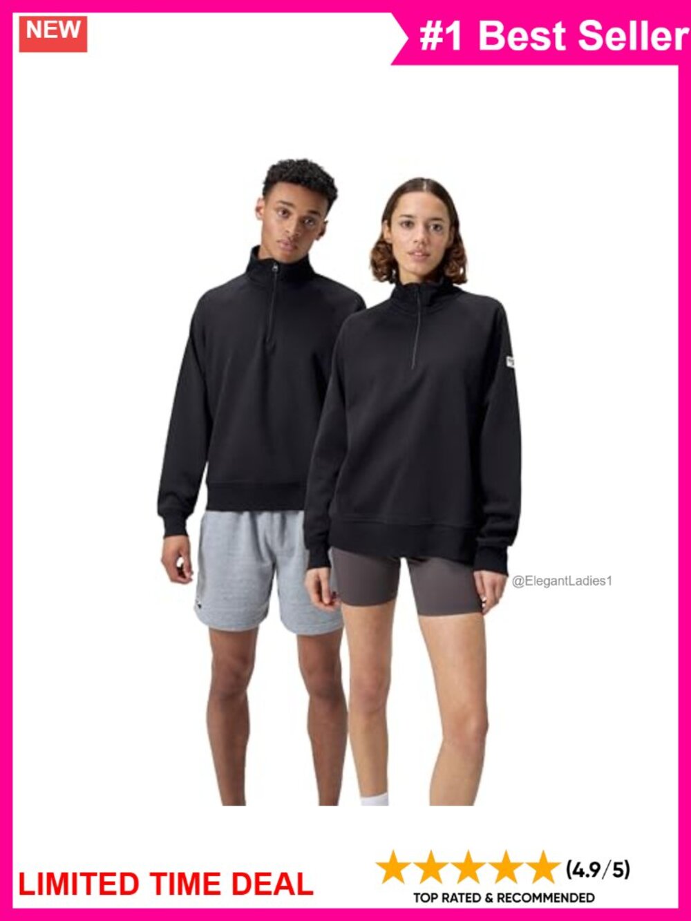 Speedo Quarter Zip Pullover Sweatshirt Fleece Lined Warm Up